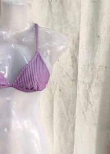 Ribbed Purple Bikini Top