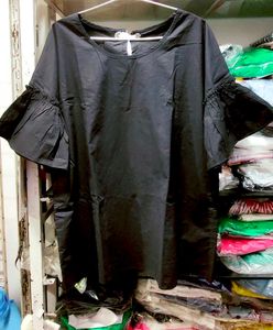 Chic Black Blouse with Flutter Sleeves