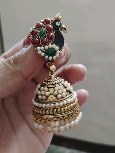 Exquisite Peacock Jhumka Earrings