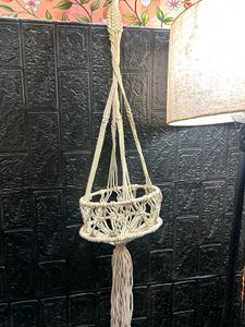 Macrame Lamp Shade &amp; Planter Combo