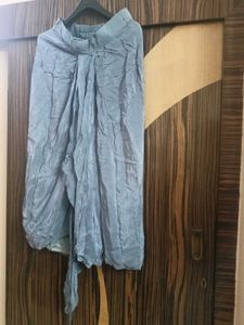 Strap Bustier ,Long Jacket with Drape Skirt