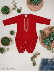 Red Dhoti Kurta Set