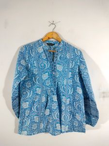 Blue Printed Top (Women's)