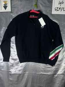 Navy Blue Quarter Zip unisex  Sweatshirt