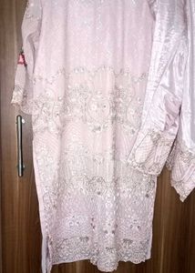 Elegant Pastel Kurta with Delicate Embellishments