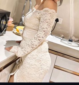 Elegant White Lace Off-Shoulder Dress