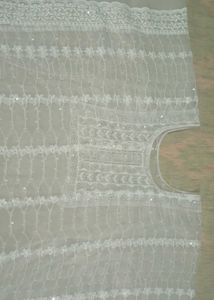 Elegant White Chikankari Kaftan