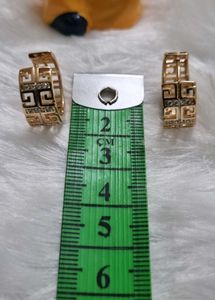 Gold Plated Tone Geometric Hoop Earrings