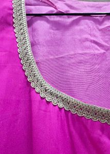 Vibrant Pink Kurta Set with Gold Embellishments