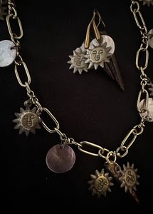 Artistic abalone neklace and earings set