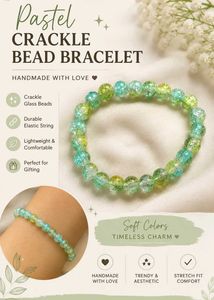 Pastel Crackle Bead Bracelet ✨