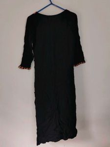 Embroidered Black Kurta