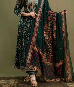 Emerald Green Printed Kurti
