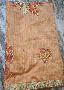 Orange Colour Saree With Out Blouse