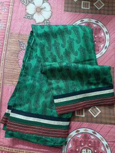 Elegant Green 💚 Printed Saree