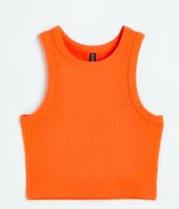 Orange Cropped Tank Top