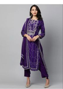 Vibrant Purple Bandhani Kurta Set