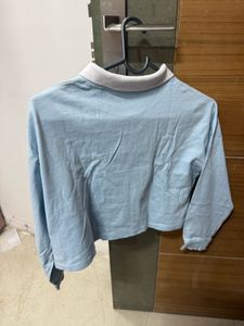 Cute Light Blue "J'AIM" Cropped Top