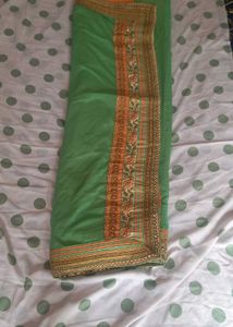 Beautiful Green and Orange Saree