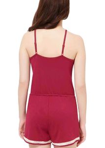 Comfy Maroon Lace Trim playsuit