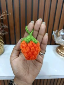 Handmade Crochet Strawberry Keychain