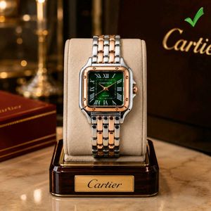 Elegant Two-Tone Watch with Green Dial