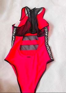 Red Mesh One-Piece Swimsuit
