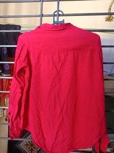 Casual Long Sleeve Shirt - Maroon