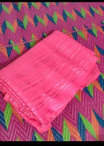 Leheriya Jaipuri Long Kurti &amp; Pink Saree
