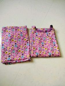 Pink Floral Kurta coord set