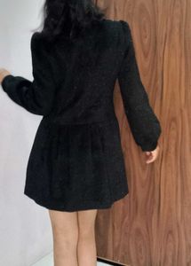 Pinterest Tweed Long Glittery Warm Dress