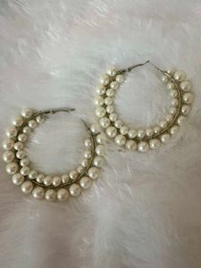 Chic Pearl Hoop Earrings