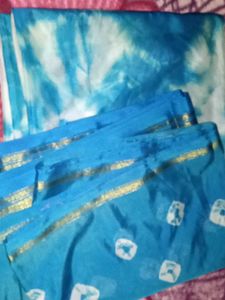 Blue Tie-Dye Saree