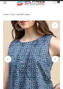 Indigo color Batik Print  A line kurti