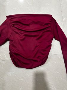 Chic Off-Shoulder Ruched Crop Top