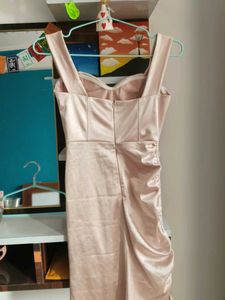 Satin Ruched Mini Dress