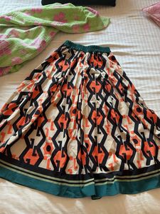 Retro Geometric Print Maxi Skirt Co-ord Set