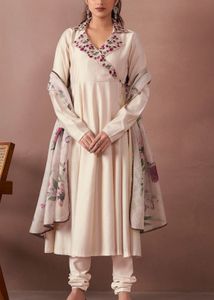angrakha kurta embroidered set