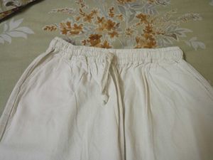 Comfortable creme cotton linen pants