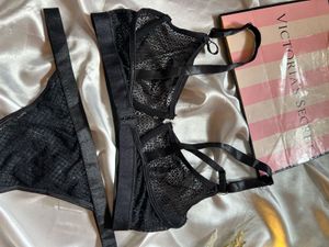 Victoria's Secret Black Lace Bra &amp; Panty Set