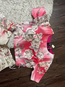 Floral Print Ethnic Skirt Set
