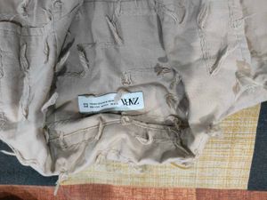 Zara Beige Distressed Top