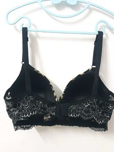 Animal Print Lace Detail Bra