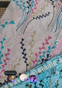 Beautiful Sky Blue Printed double bed bedsheet