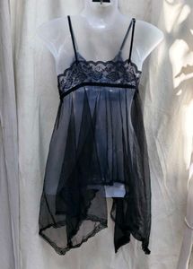 I. Sheer Black Lace Babydoll Lingerie
