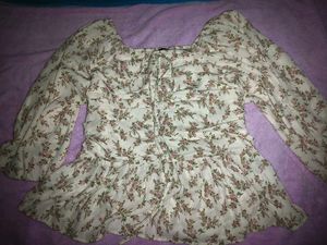 (with Free perfume) Floral Print Puff Sleeve Top