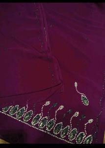 Embellished Purple Saree