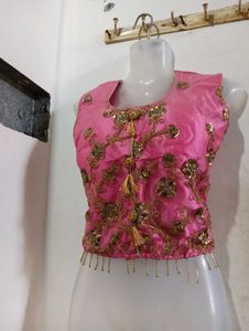 Pink &amp; Gray Embellished Party Dress