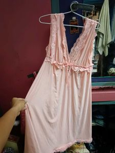 Peach Lace Trim Nightgown