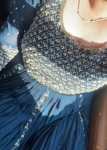 Blue Embroidered Gown